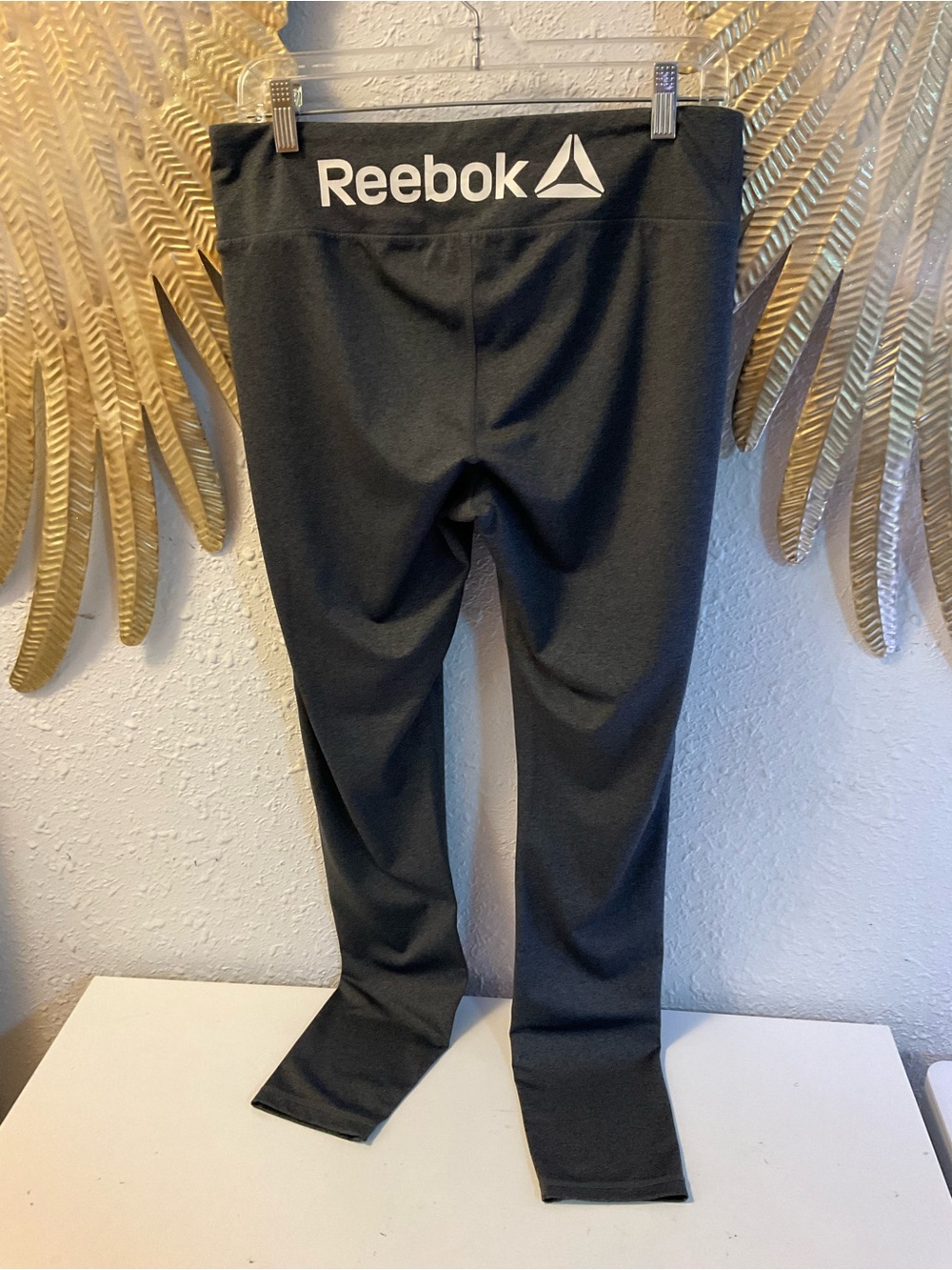 Reebok Black Leggings Size Large Reebok Spellout
